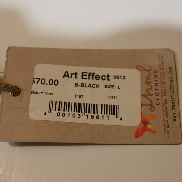 THML/ANTHROPOLOGIE  Art Effect Embroidered Top Size L Open Back Black NEW - Picture 11 of 15